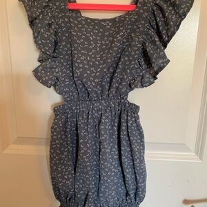 Floral Ruffle Sleeve Romper